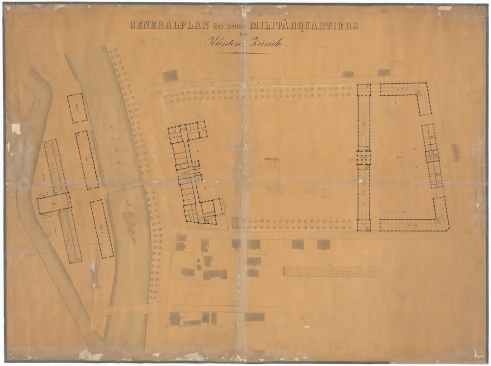 Projektierte Kaserne: Militärquartier (Generalplan); Situationsplan