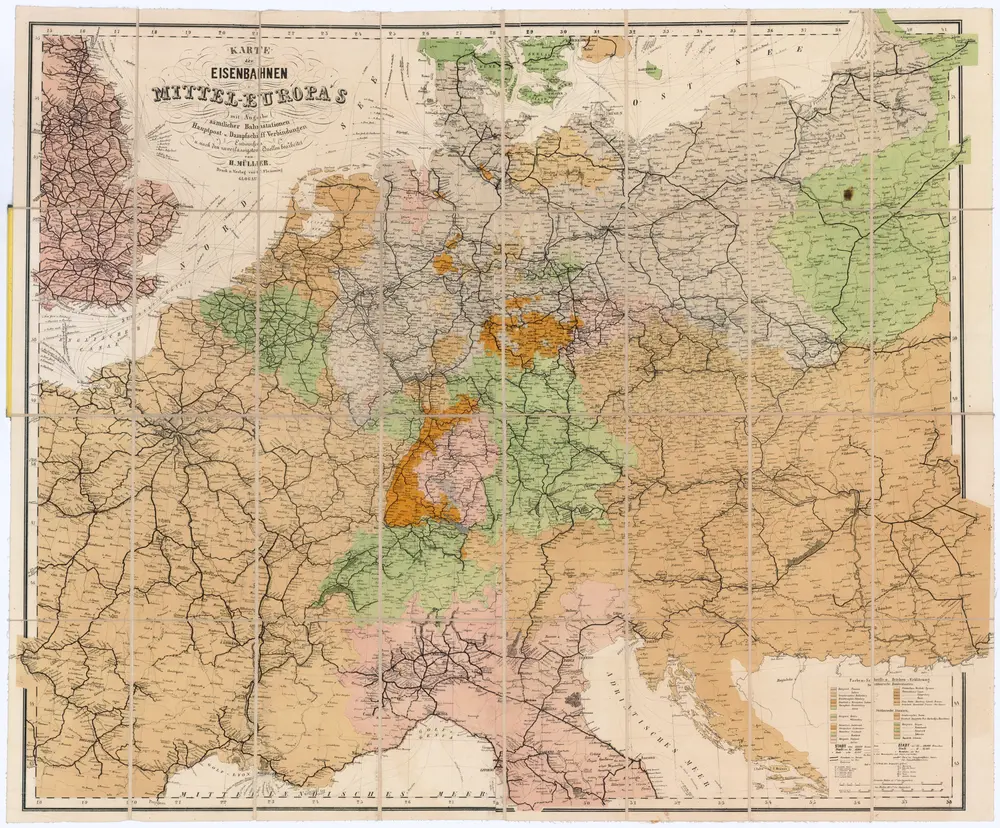 Karte der Eisenbahnen Mittel-Europa's