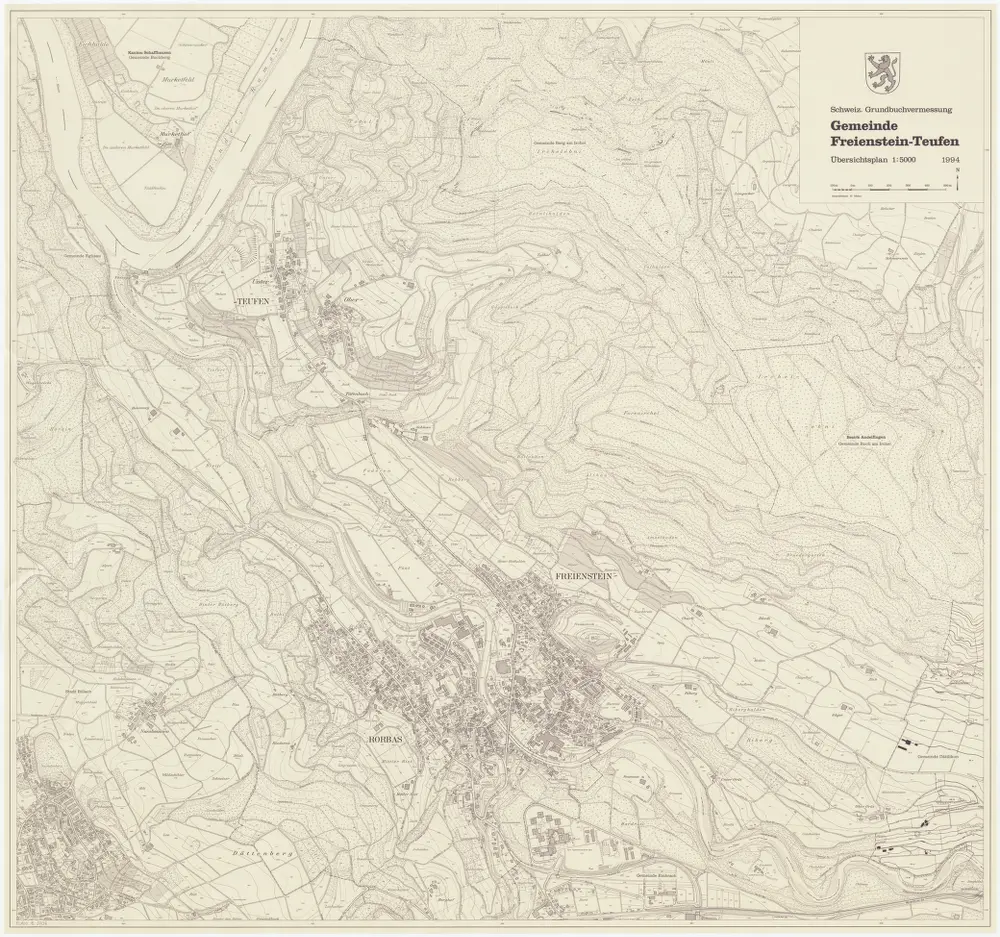 Freienstein-Teufen: Gemeinde; Übersichtsplan (Schweizerische Grundbuchvermessung)