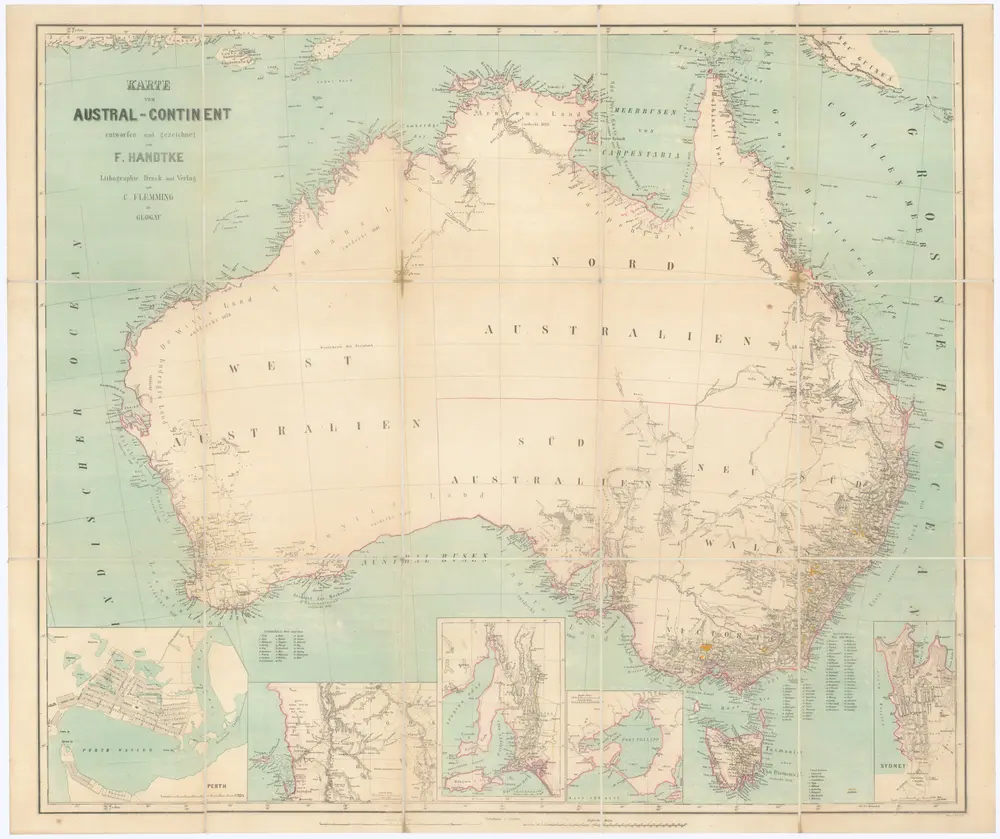 Karte vom Austral-Continent