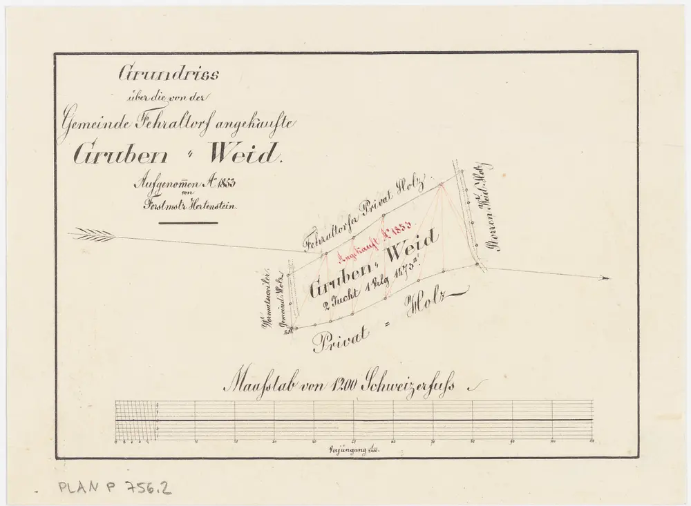 Fehraltorf: Gemeindewaldung: Gruebenweid (Gruben-Weid); Grundriss