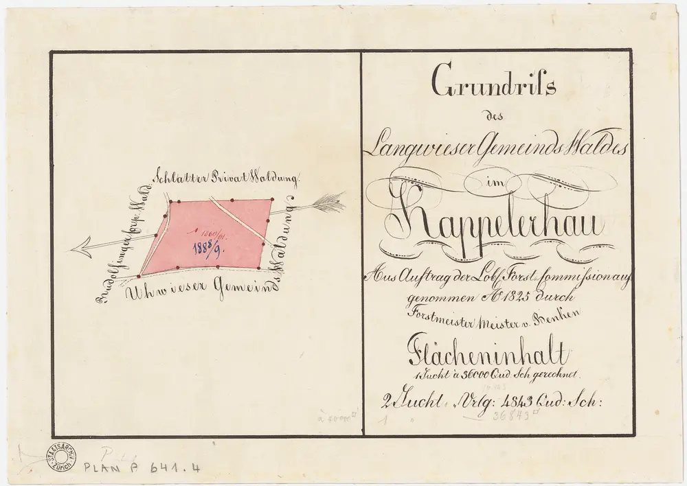 Feuerthalen: Gemeindewaldung Langwiesen: Gemeindewaldung Langwiesen bei Chappelerhau (Kappelerhau); Grundriss