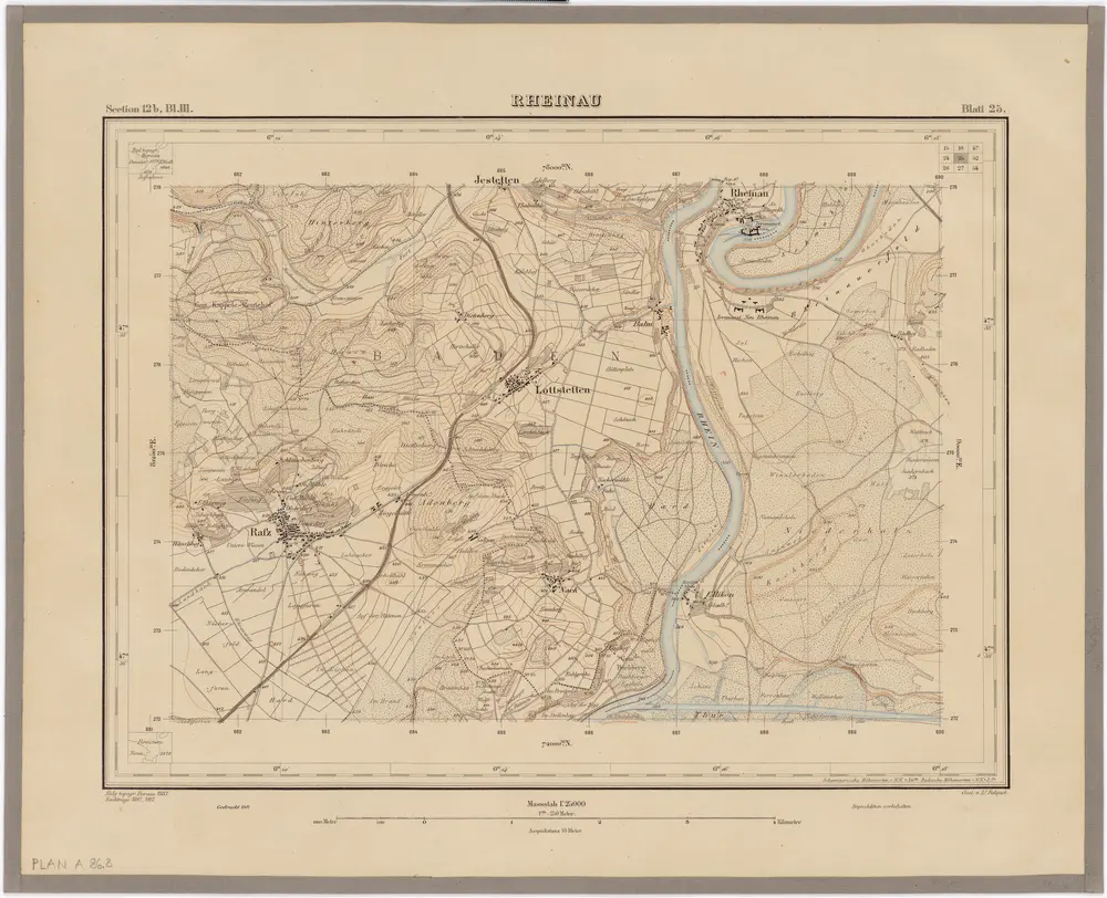 Topographischer Atlas der Schweiz (Siegfried-Karte): Den Kanton Zürich betreffende Blätter: Blatt 25: Rheinau