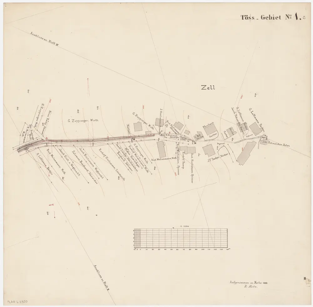 Zell: Zellerbach; Situationsplan (Töss-Gebiet Nr. 1 c)