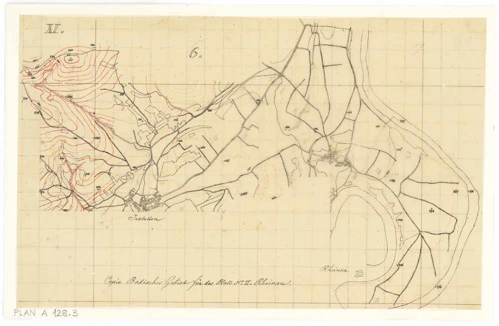 Vorlagen für die Topographische Karte des Kantons Zürich (Wild-Karte): Kopien aus anderen Kartenwerken für ausserkantonale Gebiete: Jestetten