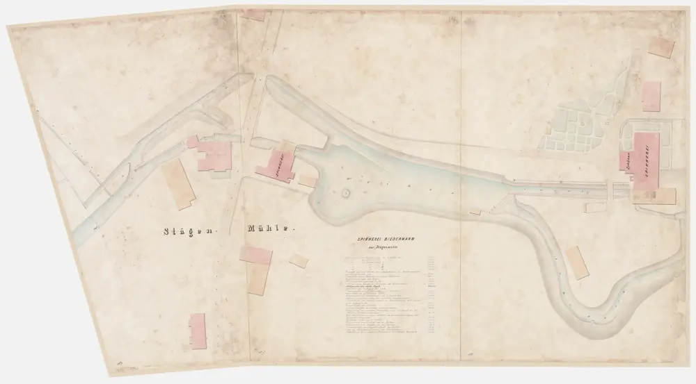 Seegräben bis Uster: Aabach vom Pfäffikersee bis zum Greifensee; Grundrisse: Wetzikon: Spinnerei Schönau und Spinnerei Biedermann in Robenhausen; Grundriss