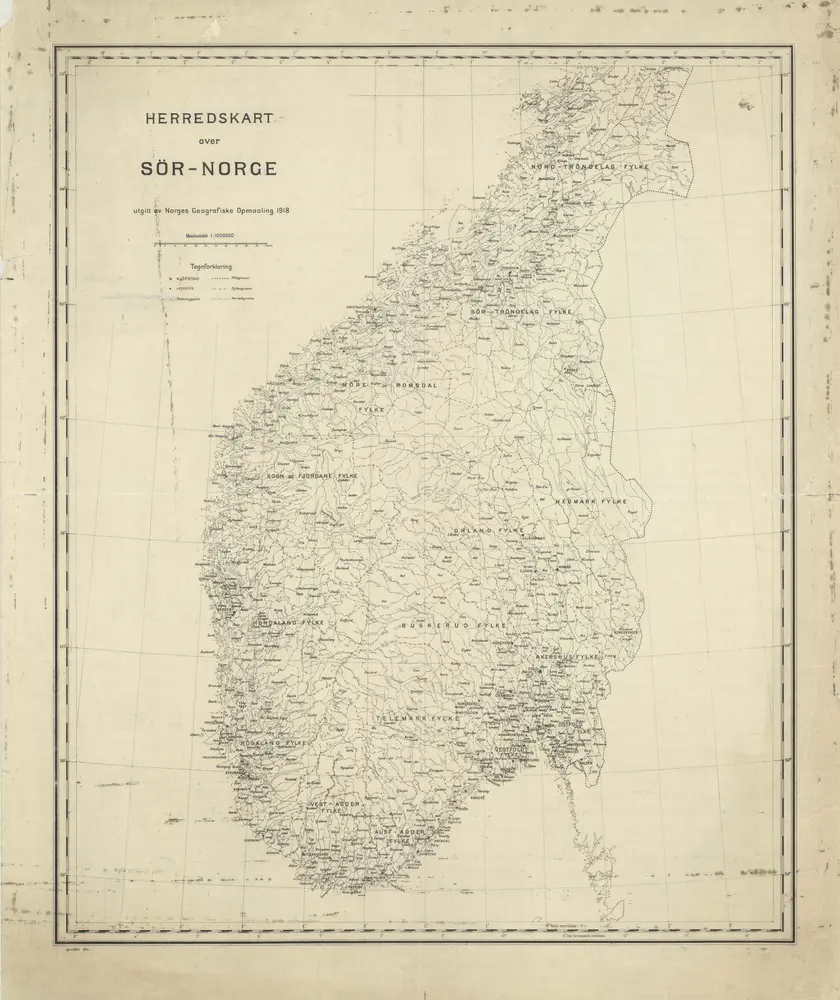 Herredskart over Sør-Norge