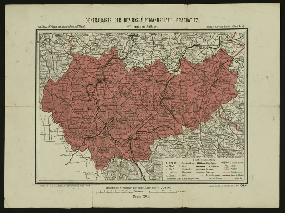 Generalkarte der Bezirkshauptmannschaft Prachatitz