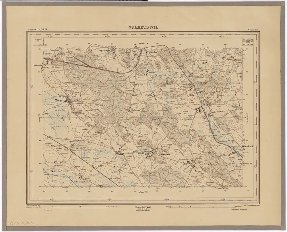 Topographischer Atlas der Schweiz (Siegfried-Karte): Den Kanton Zürich betreffende Blätter: Blatt 210: Volketswil