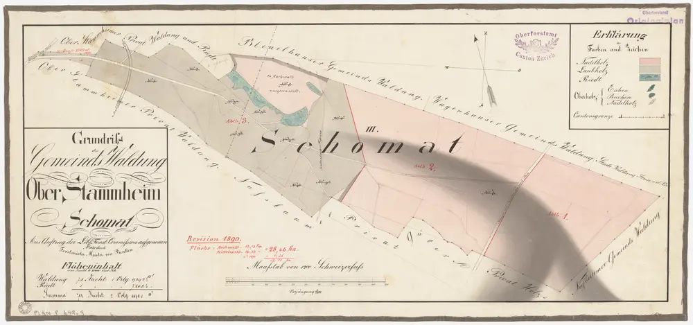 Oberstammheim: Gemeinde- und Genossenschaftswaldungen: Gemeindewaldung Schomet (Schomat); Grundriss