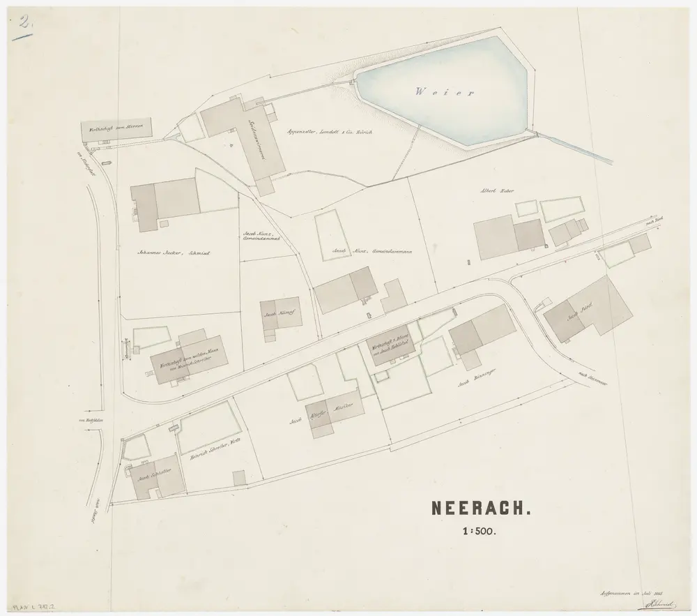 Neerach: Saumbach (Neerigraben), Entwässerung: Blatt 2: Situationsplan