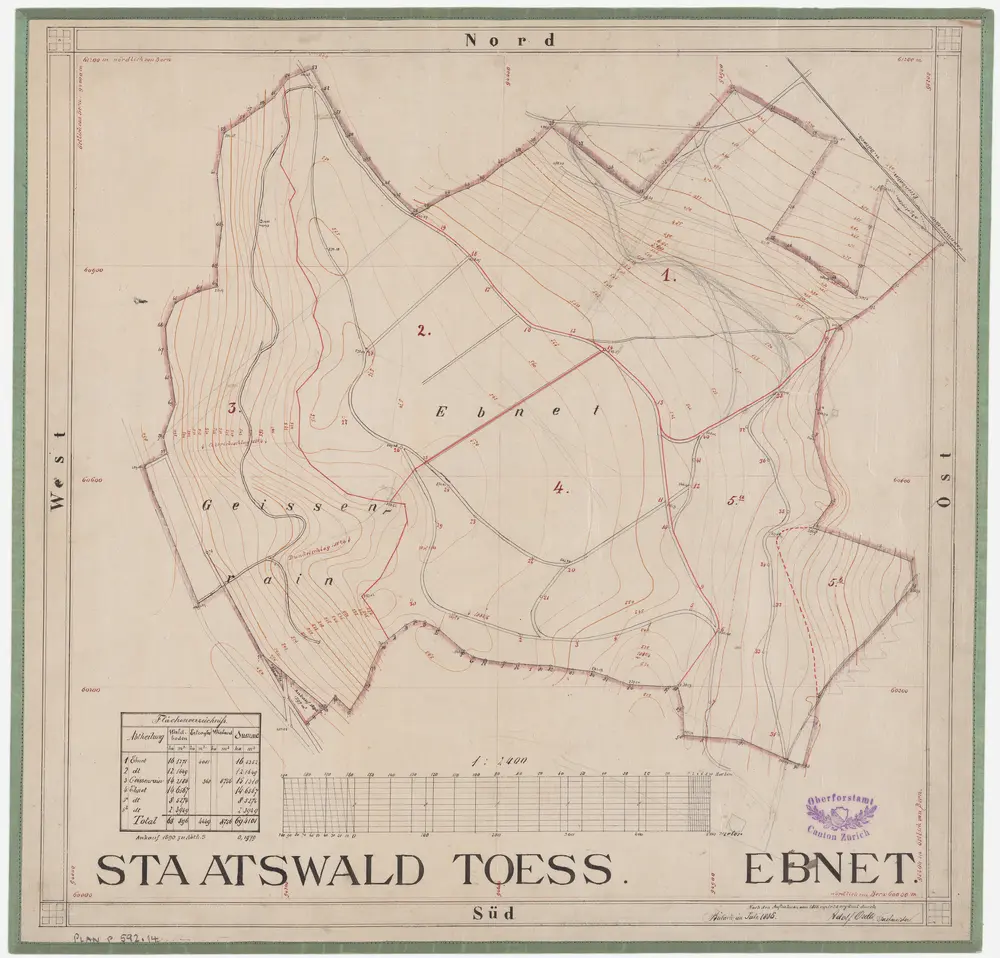 Winterthur, Töss, Lindau: Staatswaldung: Töss: Ebnet, Geissrain; Grundriss