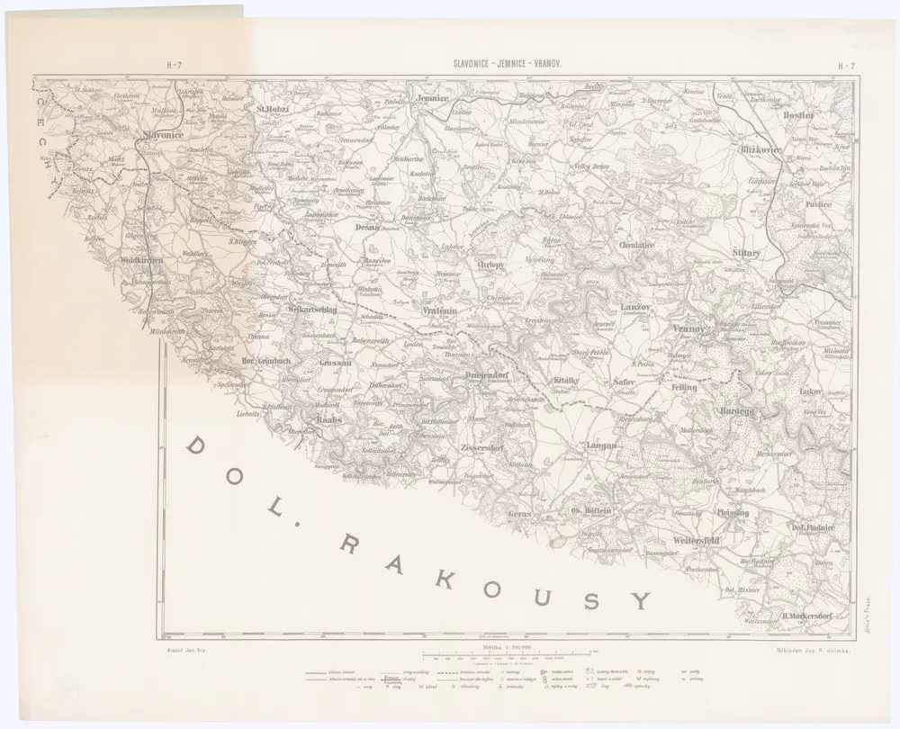 Podrobná mapa Markrabství moravského a Vévodství slezského