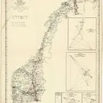 Norge 180: Kart over det trigonometriske Hovednet i Norge.