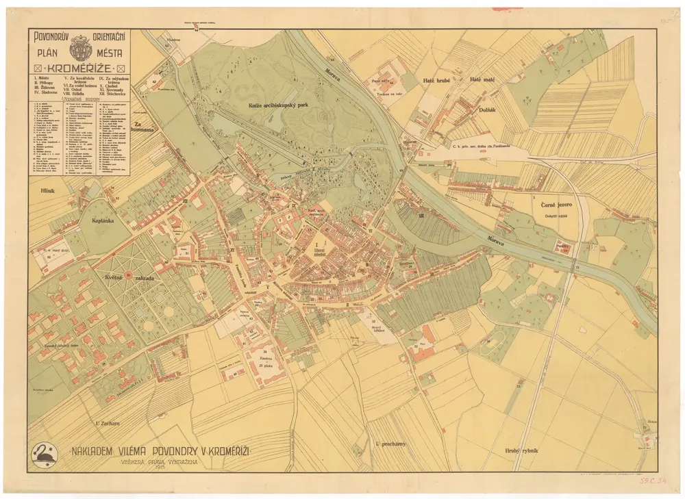 Povondrův orientační plán města Kroměříže