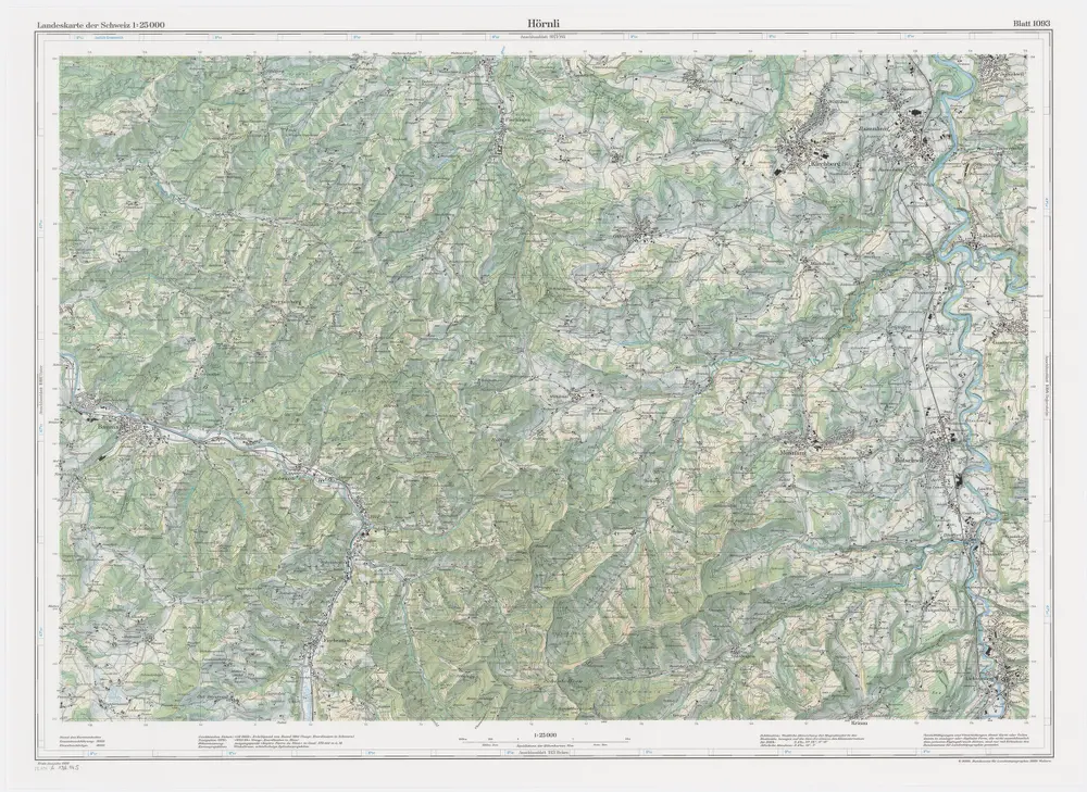 Landeskarte der Schweiz 1 : 25000: Den Kanton Zürich betreffende Blätter: Blatt 1093: Hörnli