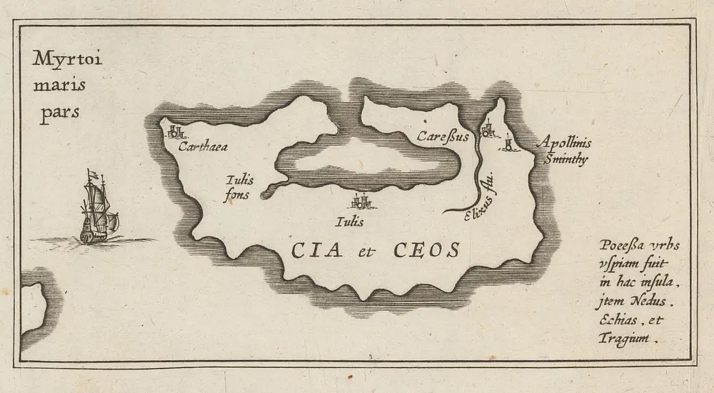 [Cia et Ceos] [Karte], in: [Accuratissima orbis antiqui delineatio, sive, Geographia vetus, sacra & profana], S. 70.