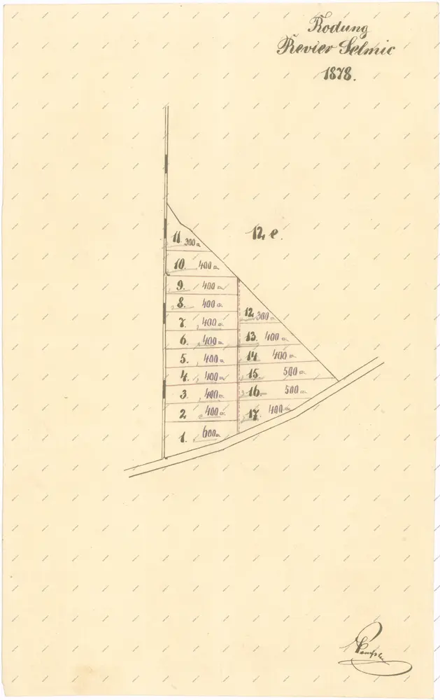 Klučení půdy v polesí Selmice v roce 1878 1