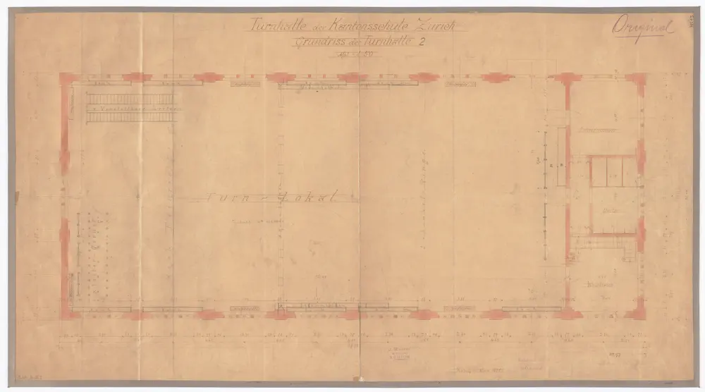 Kantonsschule, projektierte Turnhalle 2: Grundriss