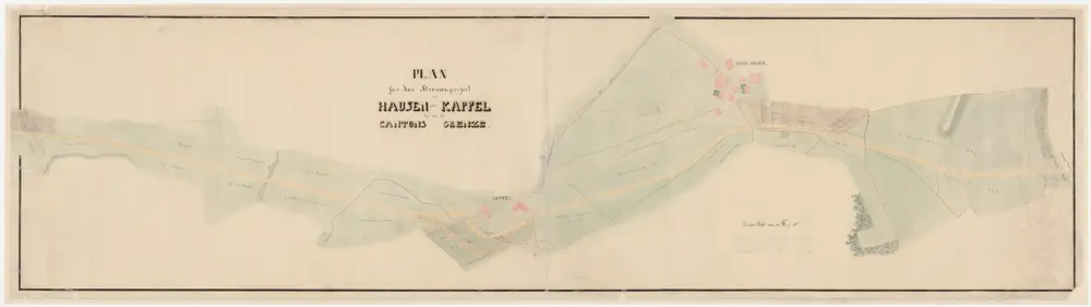 Hausen am Albis, Kappel am Albis: Projektierte Strasse von der Grenze zwischen Hausen und Kappel über Näfenhüser und Kappel bis zur Grenze mit dem Kanton Zug; Situationsplan