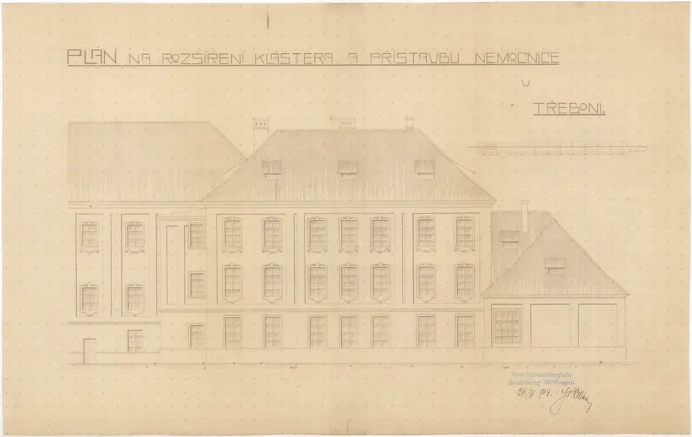 Plán na rozšíření kláštera a přístavbu nemocnice v Třeboni, list 5 1