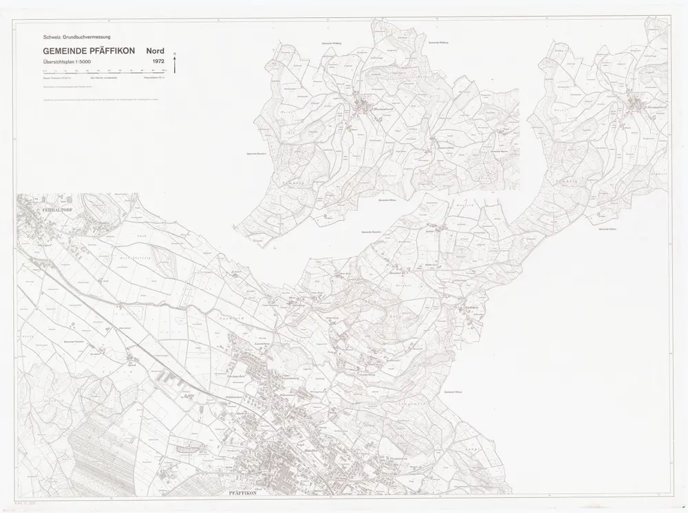 Pfäffikon: Nördlicher Teil der Gemeinde; Übersichtsplan (Schweizerische Grundbuchvermessung)