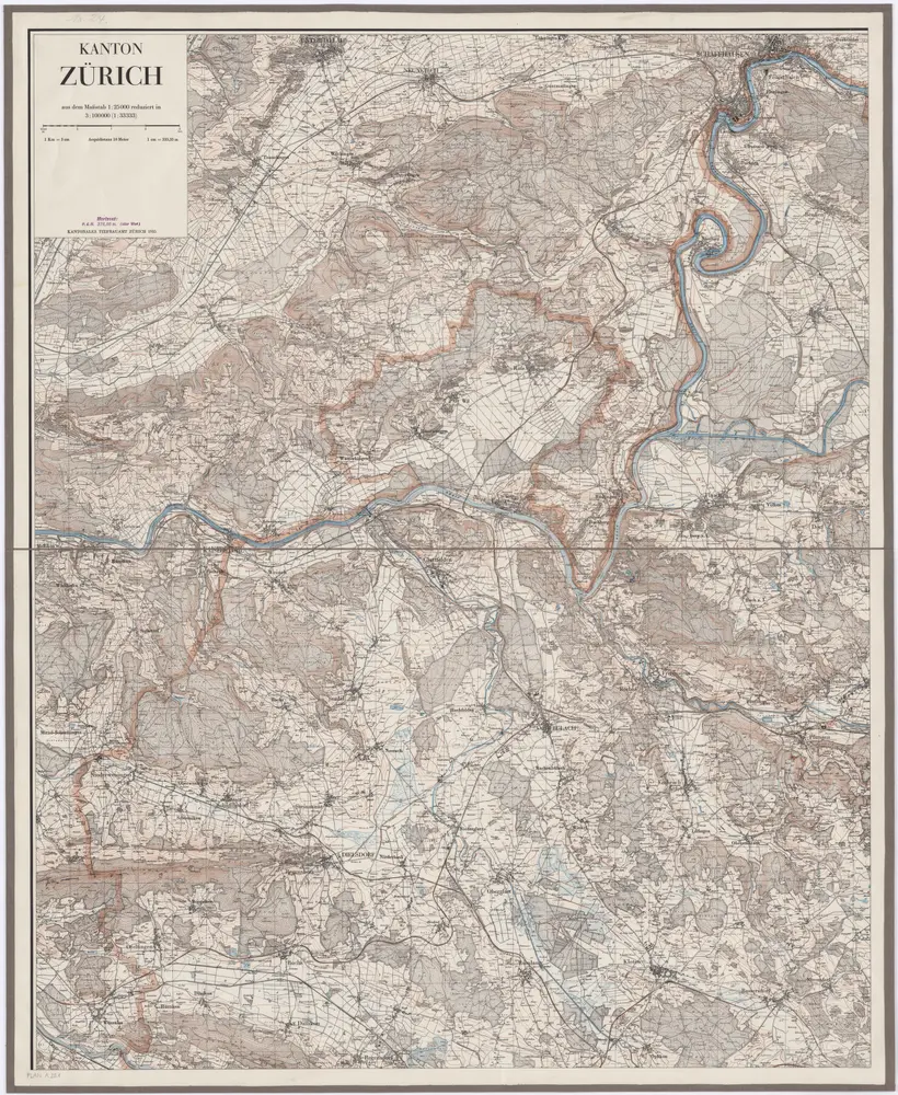 Karte des Kantons Zürich: Blatt 1: Gesamter Kanton