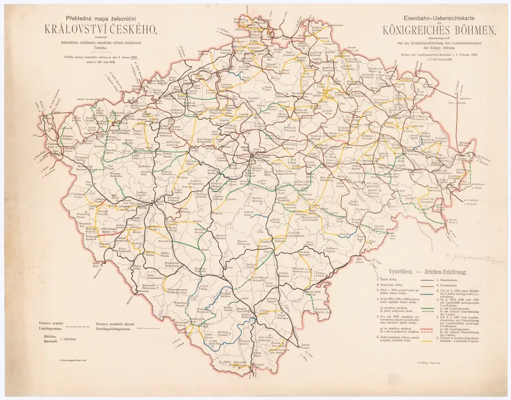 Přehledná mapa železniční Království českého