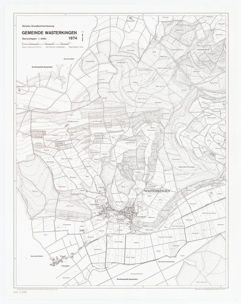 Wasterkingen: Gemeinde; Übersichtsplan (Schweizerische Grundbuchvermessung)