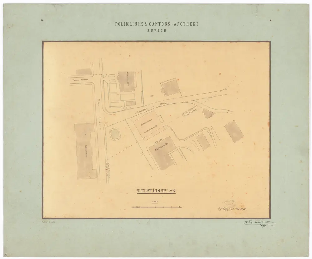 Poliklinik und Kantonsapotheke, Schmelzbergstrasse: Situationsplan