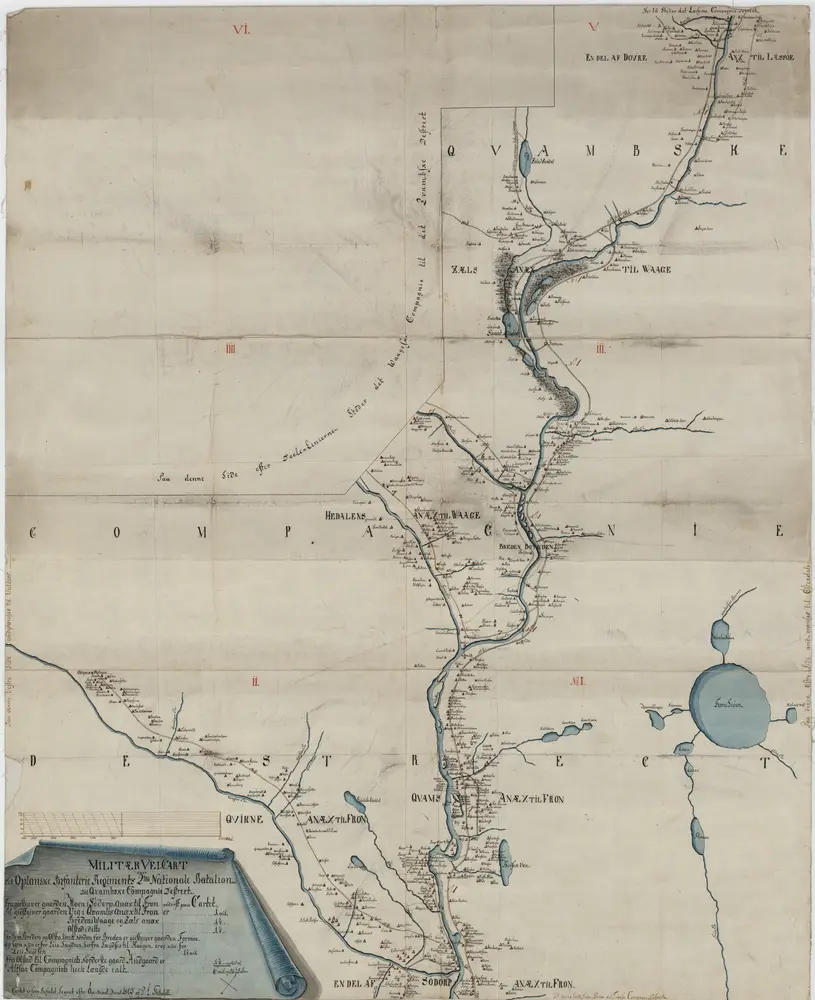 Kartblad 57: Militair Vei-Cart over det Qvambske Compagnie District