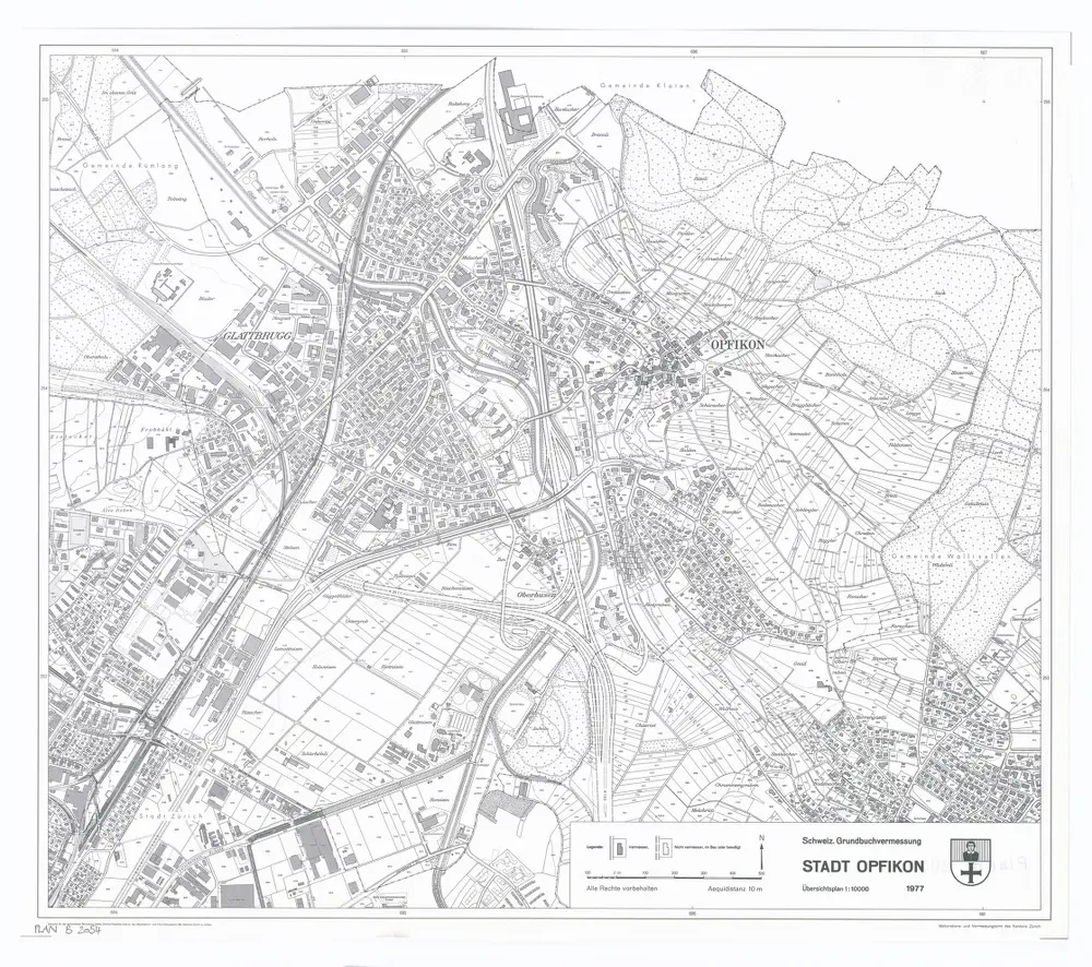 Opfikon: Gemeinde; Übersichtsplan (Schweizerische Grundbuchvermessung)