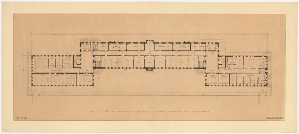 Winterthur: Kantonsschule; Projektausführung; Erdgeschoss; Grundriss