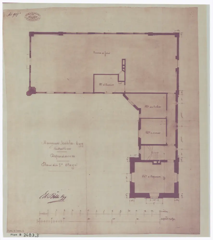 Winterthur: Villa Bühler-Egg, Ökonomiegebäude, Trollstrasse 19: 1. Stock; Grundriss