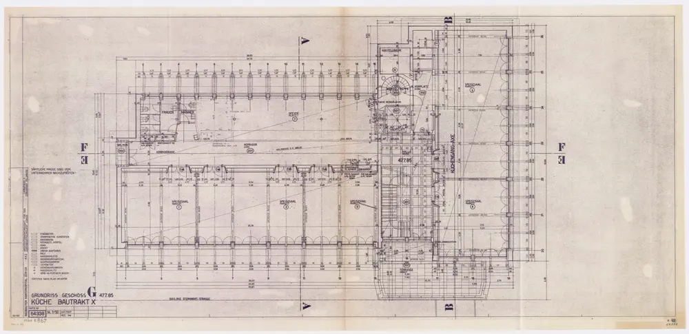 Zürich: Kantonsspital, Küche (Bautrakt X), Geschoss G; Grundriss
