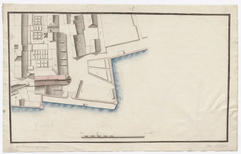 Kohlemagazin und Umgebung (Nähe Zürichsee); Grundriss