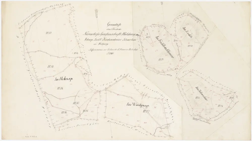 Nürensdorf: Gemeinde- und Genossenschaftswaldungen: Genossenschaftswaldungen Honasp (Hohasp), Weidgang, Luchti, Fröschenschreier, Schürhau (Scheurhau); Grundrisse