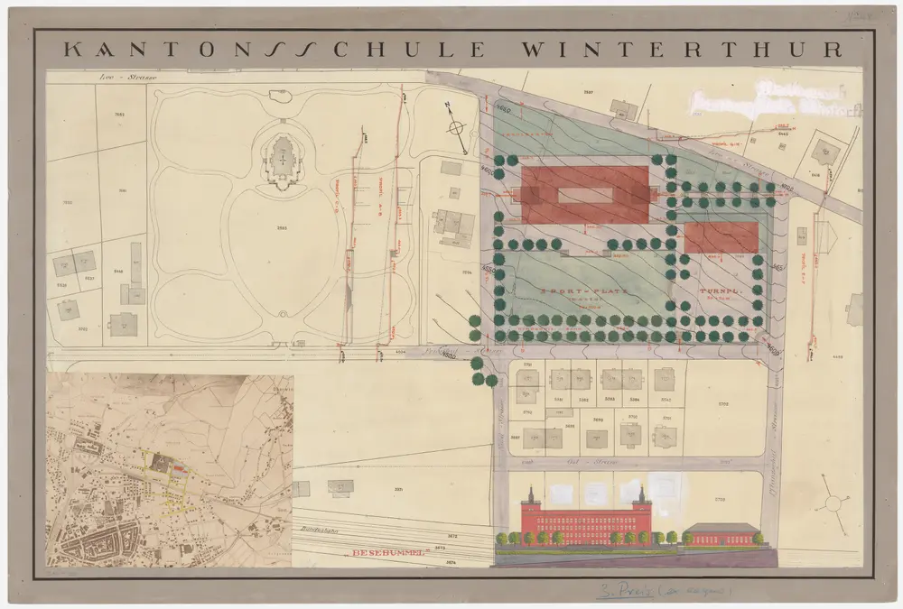 Winterthur: Kantonsschule; Projekt Besebummel; Situationsplan