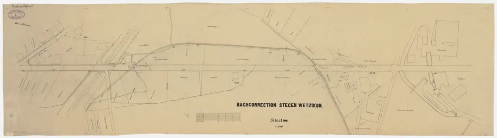 Wetzikon: Im Stegen, Aakorrektion (Aabach); Situationsplan