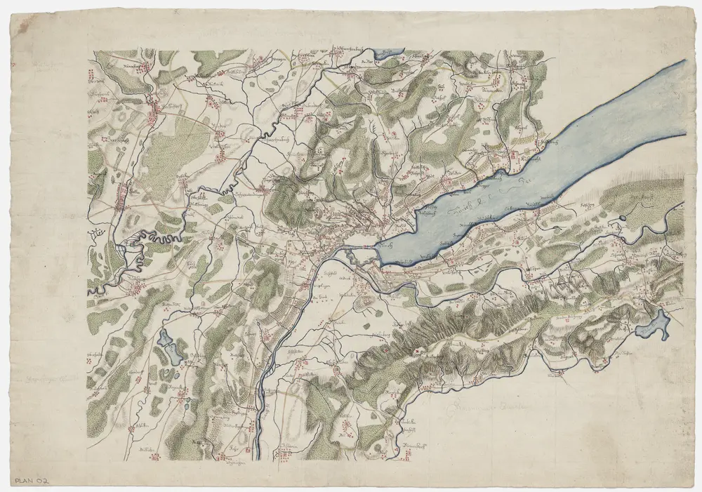 Nr. 1: Militärquartier der Stadt Zürich; Übersichtskarte von 1660