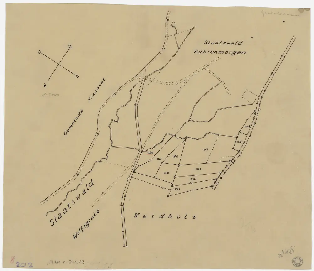 Maur, Herrliberg, Küsnacht, Egg: Staatswaldungen: Herrliberg: Chüelenmorgen (Kühlmorgen), Wolfsgrueb; Grundriss