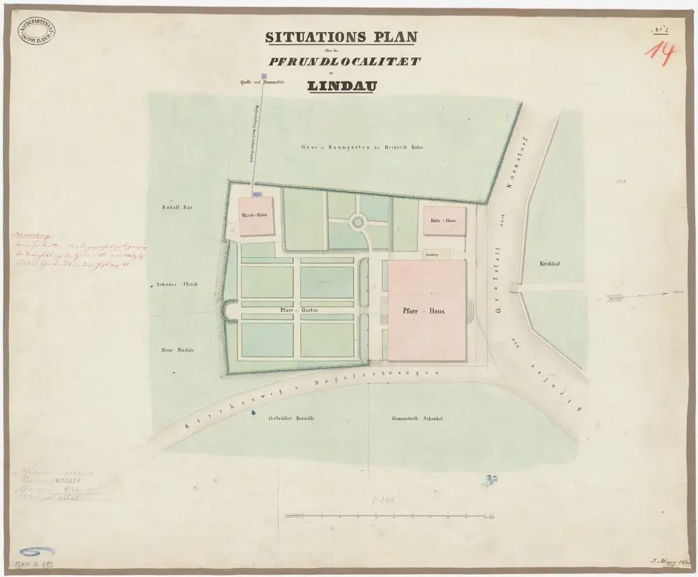 Lindau: Pfrundlokalität mit Pfarrhaus; Grundriss (Nr. 14)