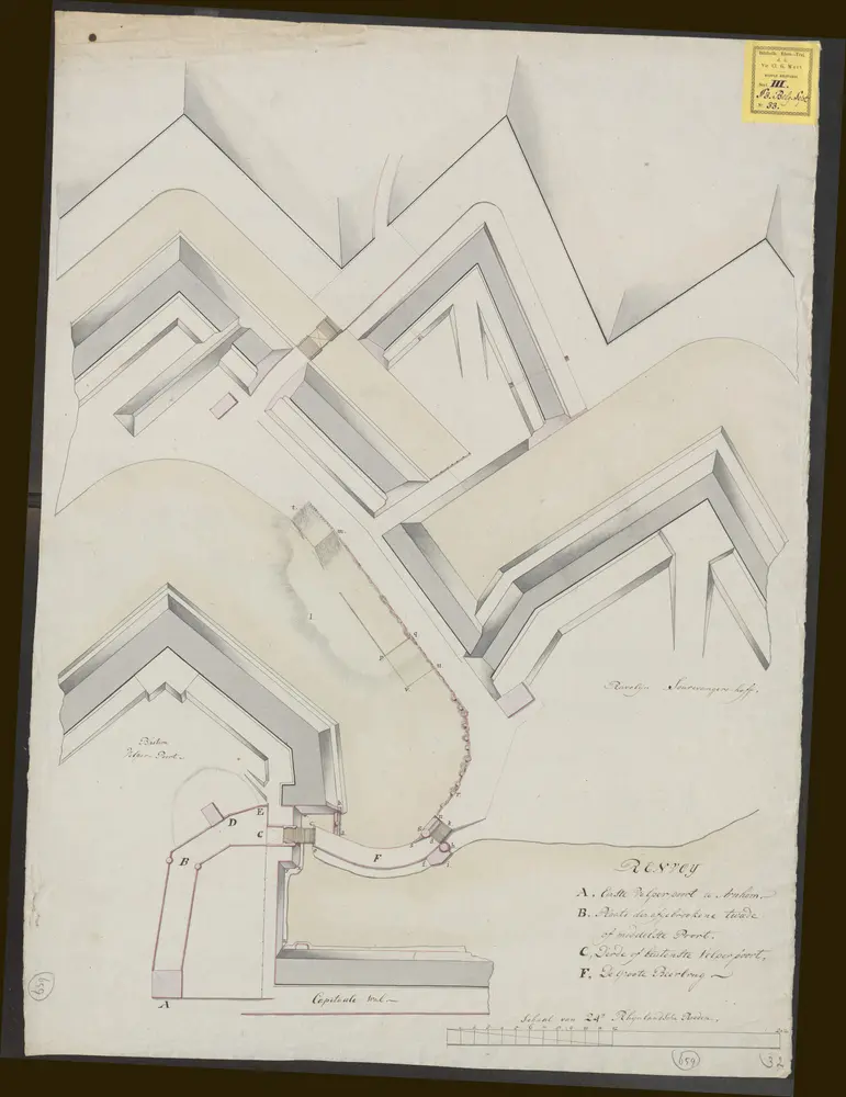 [Vestingwerken bij het bastion de Velperpoort in Arnhem]