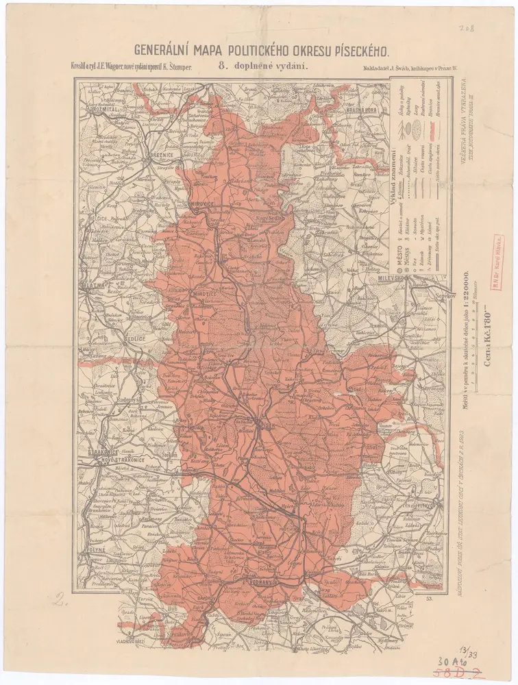 Generální mapa okresního hejtmanství Píseckého