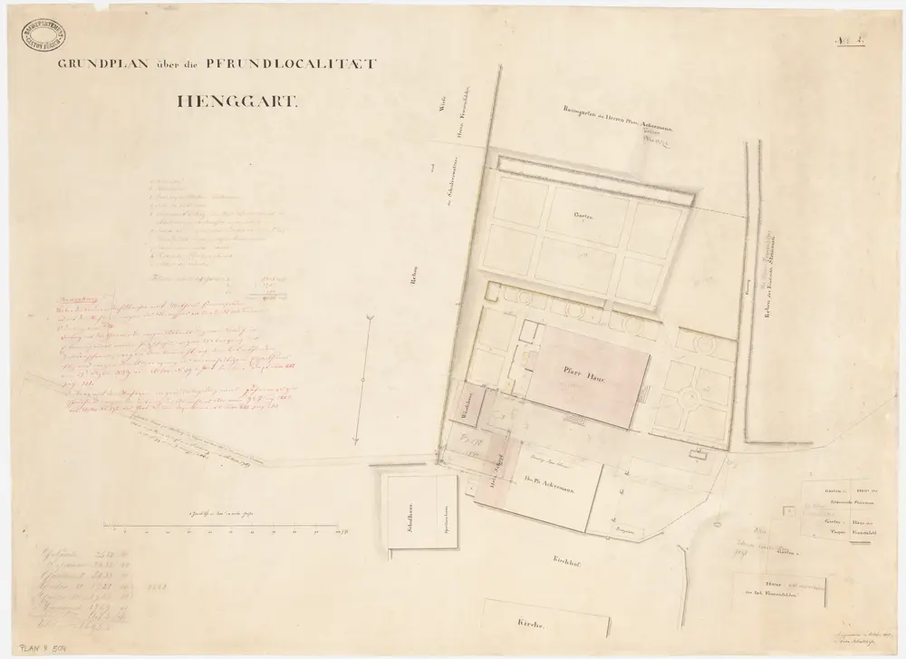 Henggart: Pfrundlokalität mit Pfarrhaus; Grundriss (Nr. 2)