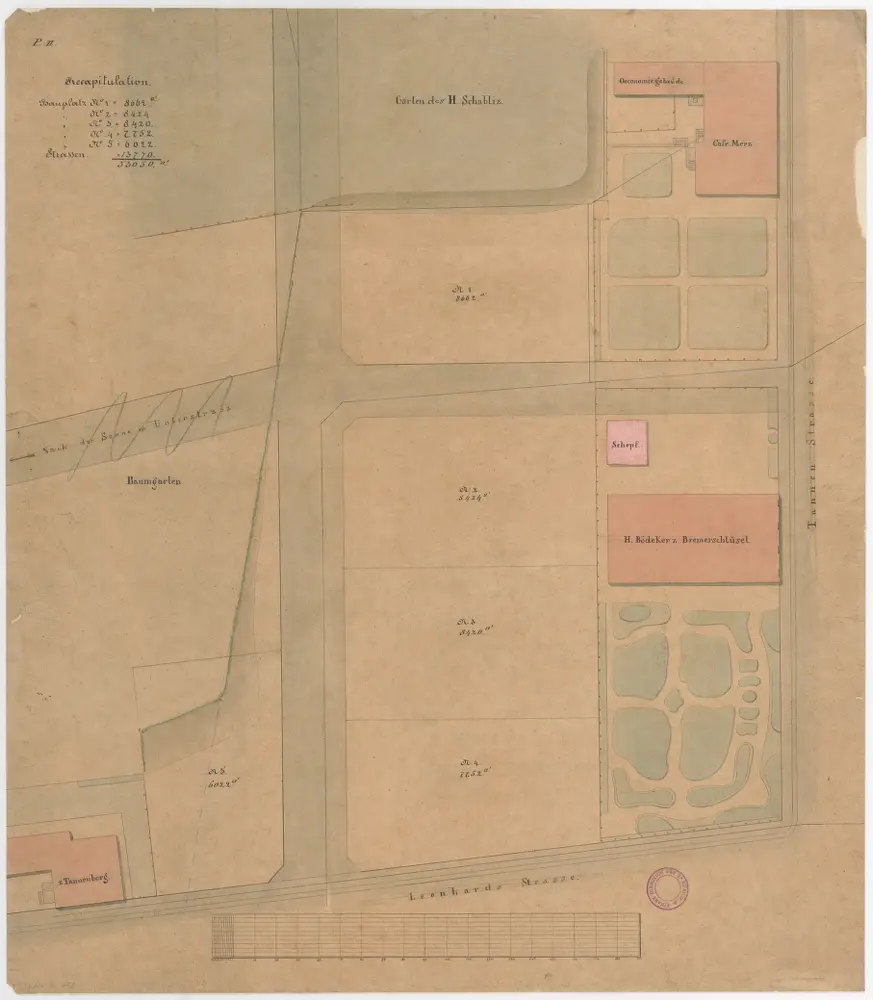 Zürich: Liegenschaften an Tannenstrasse und Leonhardstrasse; Grundriss (P. II)