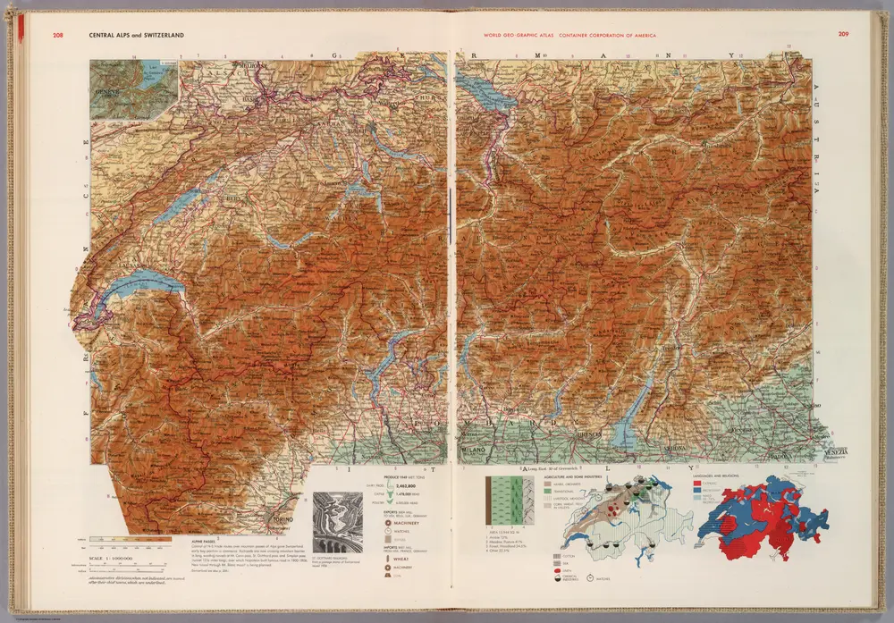 Central Alps and Switzerland.