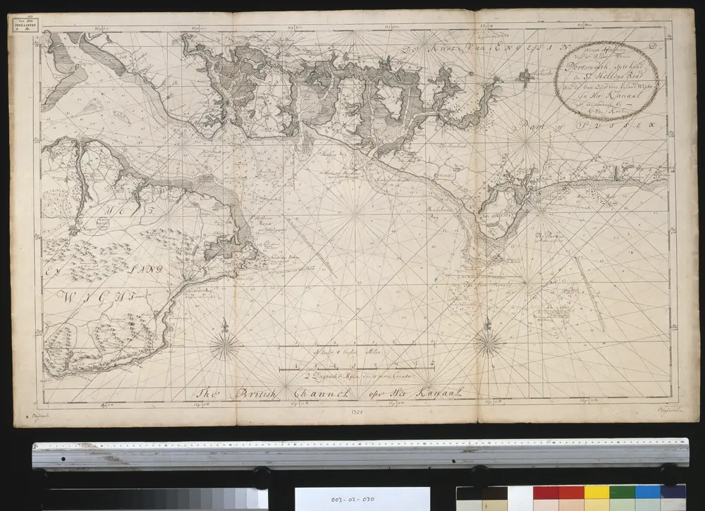 Nieuwe afteekening van de reede van Portsmouth, Spithead en St. Hellens Road aen de Oost zijde vant eijland Wight in het Kanaal