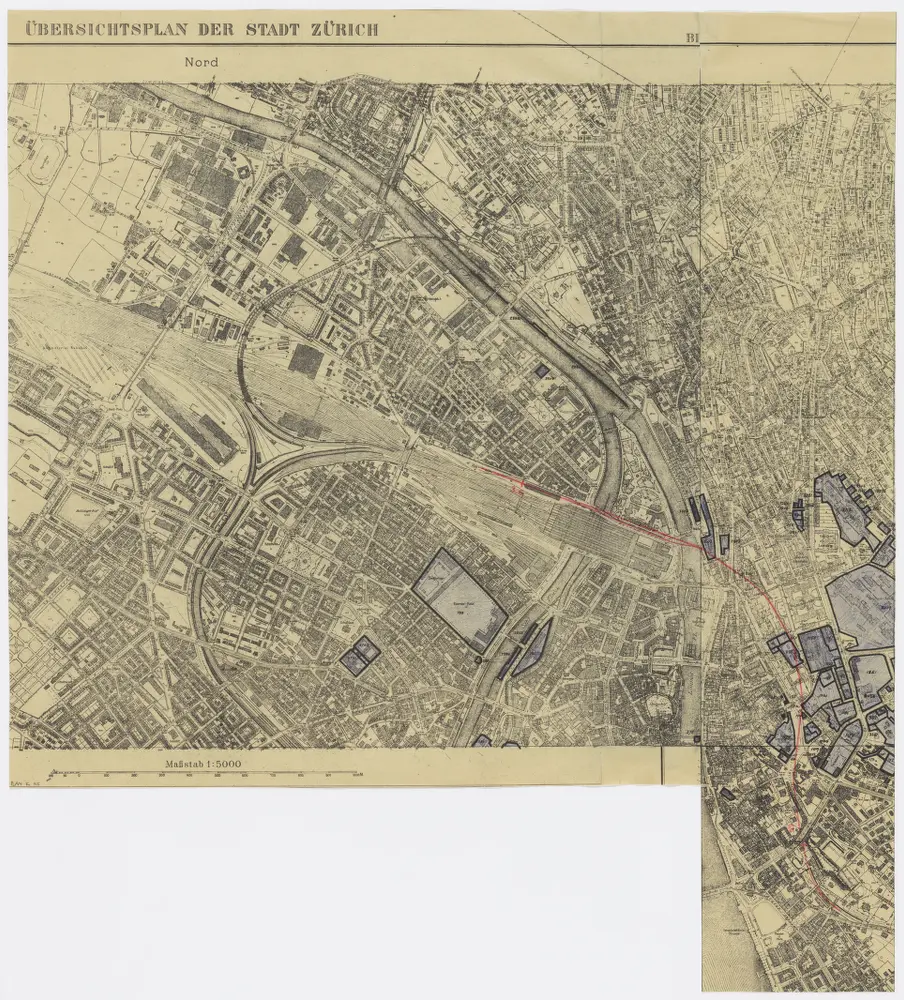 Direkte Einführung der rechtsufrigen Zürichseebahnstrecke von Stadelhofen zum Hauptbahnhof Zürich; Übersichtsplan