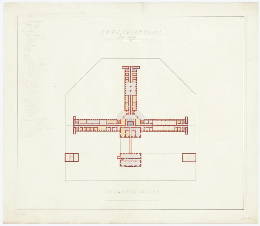 Kantonale Strafanstalt, projektierter Neubau: Kellergeschoss; Grundriss